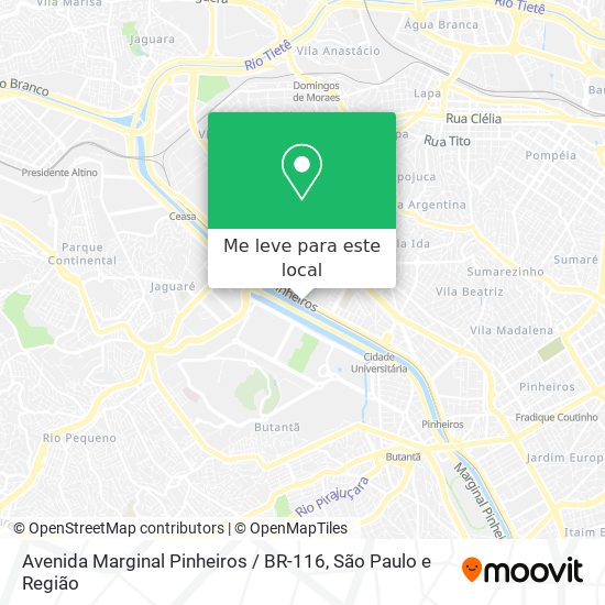 Avenida Marginal Pinheiros / BR-116 mapa