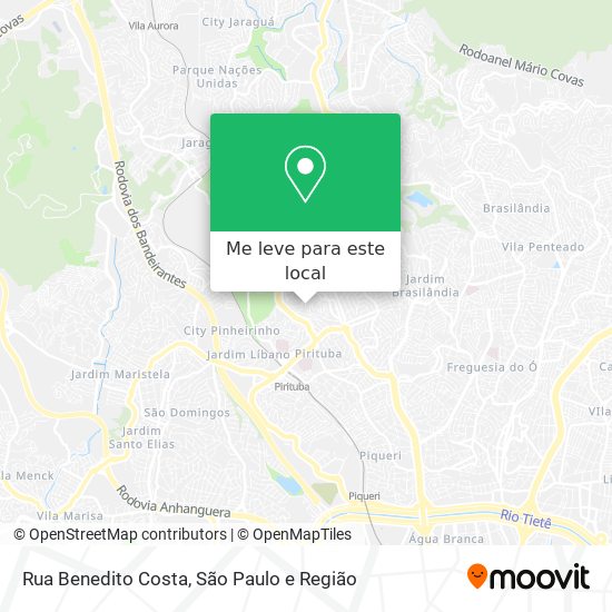 Rua Benedito Costa mapa