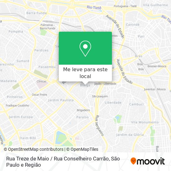 Rua Treze de Maio / Rua Conselheiro Carrão mapa