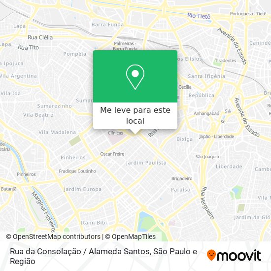 Rua da Consolação / Alameda Santos mapa