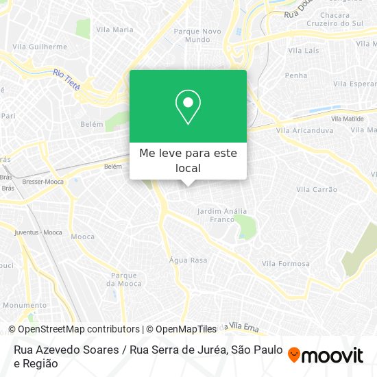 Rua Azevedo Soares / Rua Serra de Juréa mapa