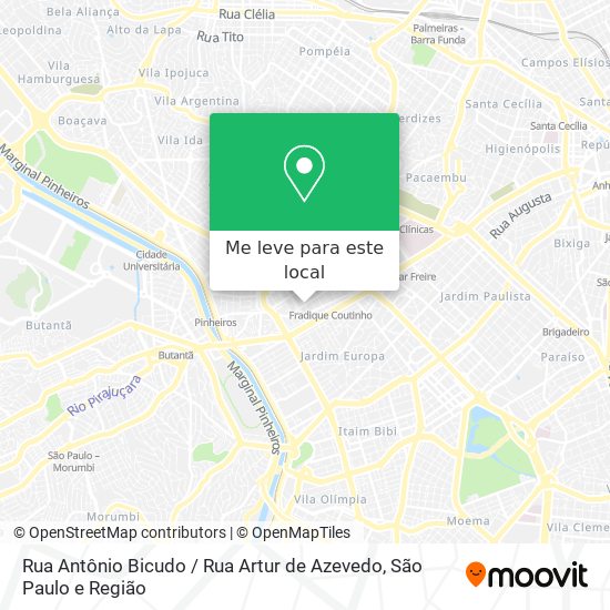 Rua Antônio Bicudo / Rua Artur de Azevedo mapa