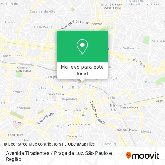 Avenida Tiradentes / Praça da Luz mapa