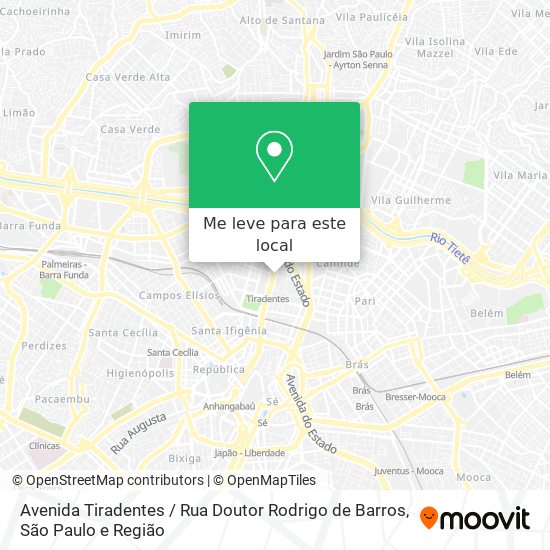 Avenida Tiradentes / Rua Doutor Rodrigo de Barros mapa