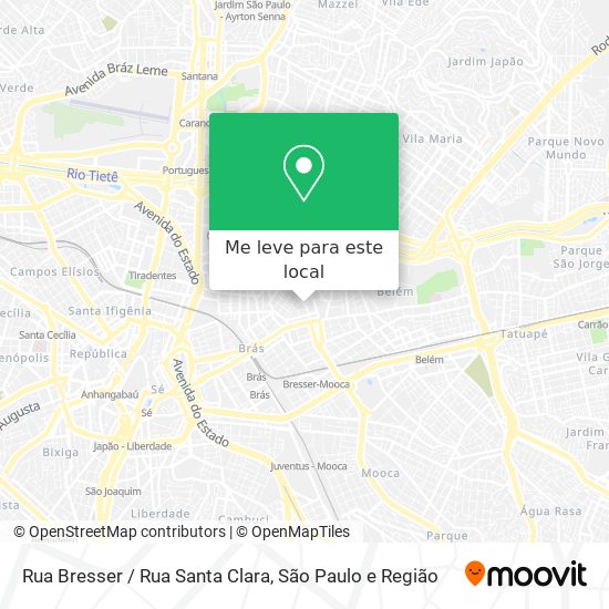 Rua Bresser / Rua Santa Clara mapa