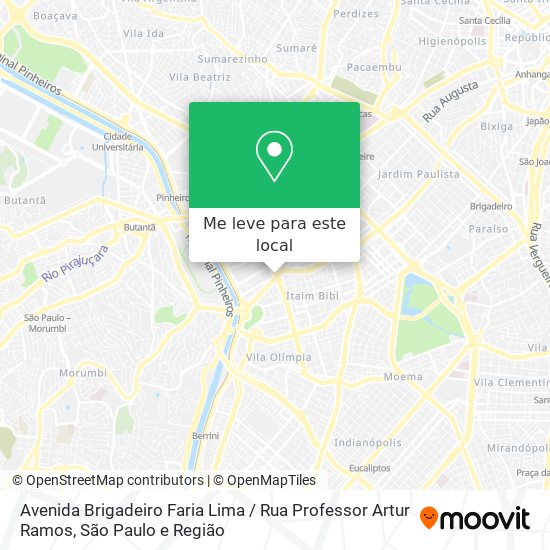 Avenida Brigadeiro Faria Lima / Rua Professor Artur Ramos mapa