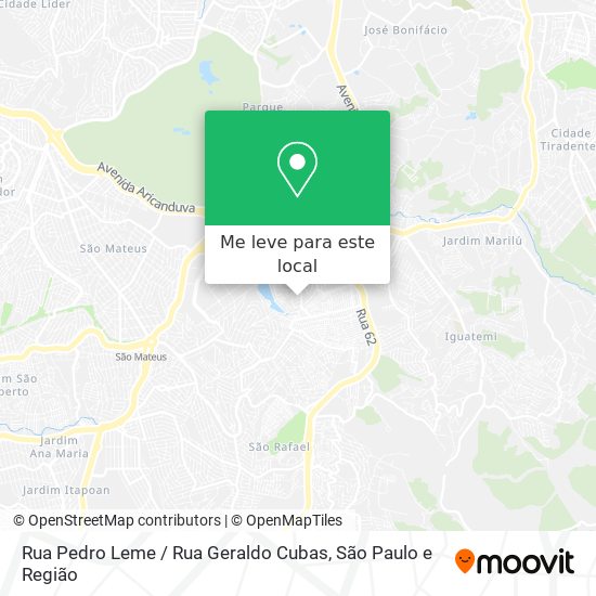 Rua Pedro Leme / Rua Geraldo Cubas mapa