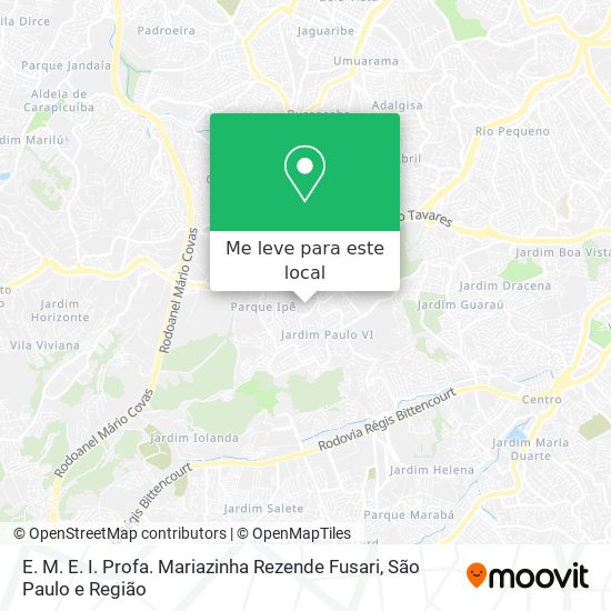 E. M. E. I. Profa. Mariazinha Rezende Fusari mapa