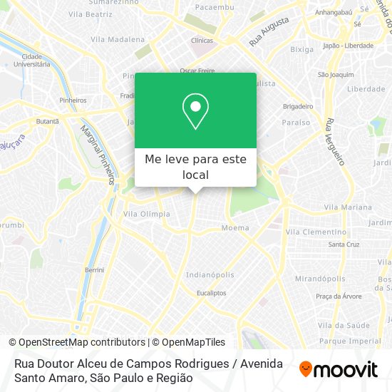 Rua Doutor Alceu de Campos Rodrigues / Avenida Santo Amaro mapa