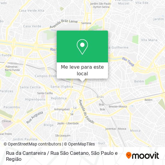 Rua da Cantareira / Rua São Caetano mapa