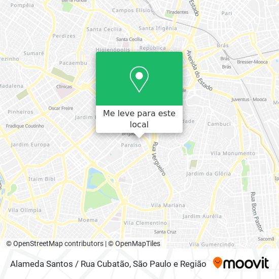 Alameda Santos / Rua Cubatão mapa