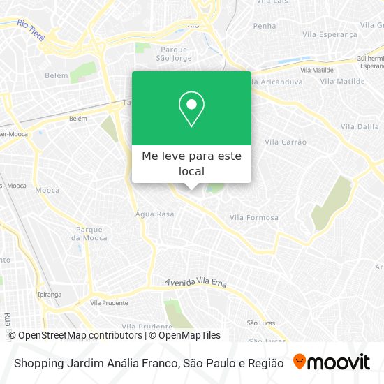 Shopping Jardim Anália Franco mapa