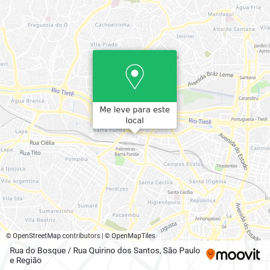 Rua do Bosque / Rua Quirino dos Santos mapa