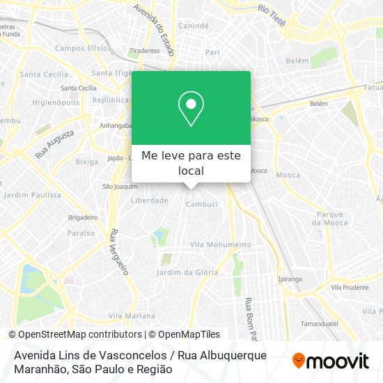 Avenida Lins de Vasconcelos / Rua Albuquerque Maranhão mapa
