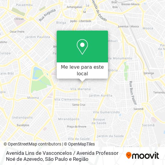 Avenida Lins de Vasconcelos / Avenida Professor Noé de Azevedo mapa