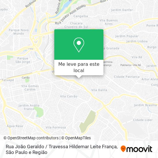 Rua João Geraldo / Travessa Hildemar Leite França mapa