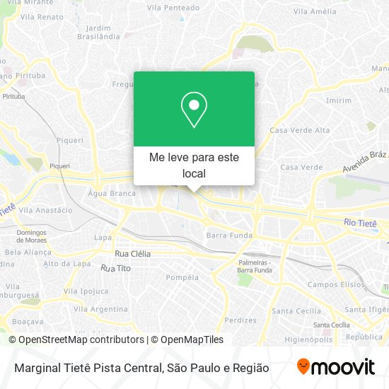 Marginal Tietê Pista Central mapa