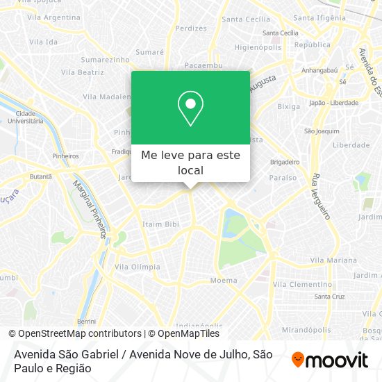 Avenida São Gabriel / Avenida Nove de Julho mapa