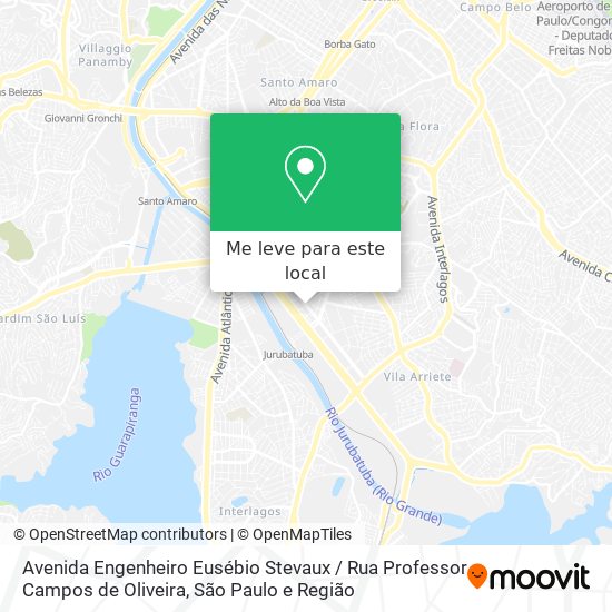 Avenida Engenheiro Eusébio Stevaux / Rua Professor Campos de Oliveira mapa