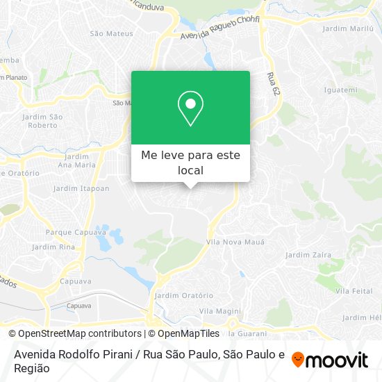 Avenida Rodolfo Pirani / Rua São Paulo mapa