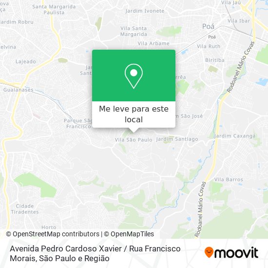 Avenida Pedro Cardoso Xavier / Rua Francisco Morais mapa