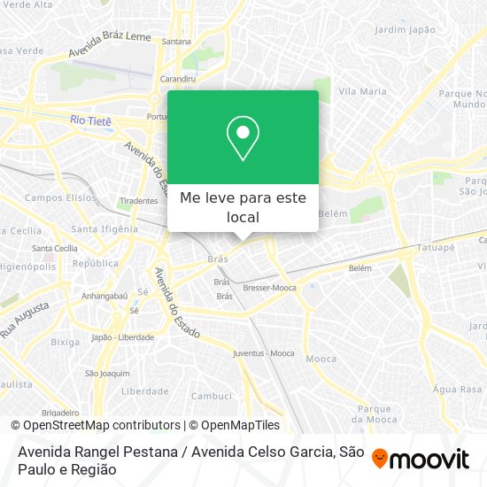 Avenida Rangel Pestana / Avenida Celso Garcia mapa