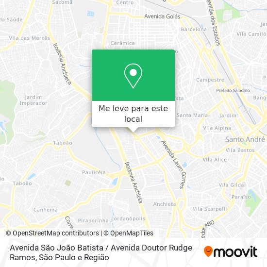 Avenida São João Batista / Avenida Doutor Rudge Ramos mapa