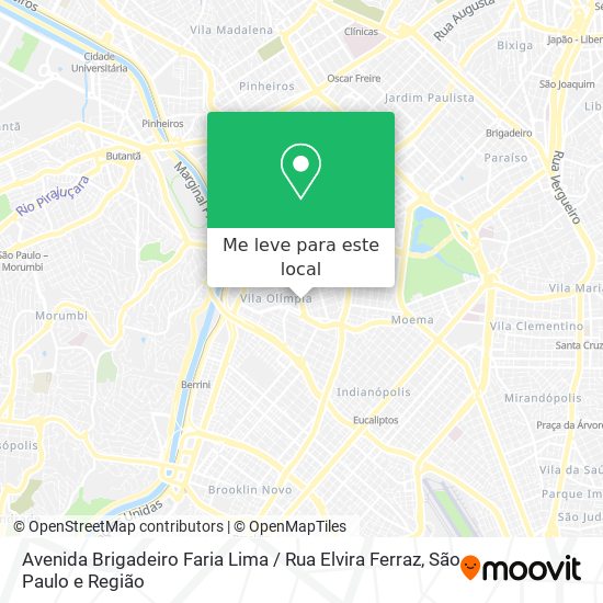 Avenida Brigadeiro Faria Lima / Rua Elvira Ferraz mapa