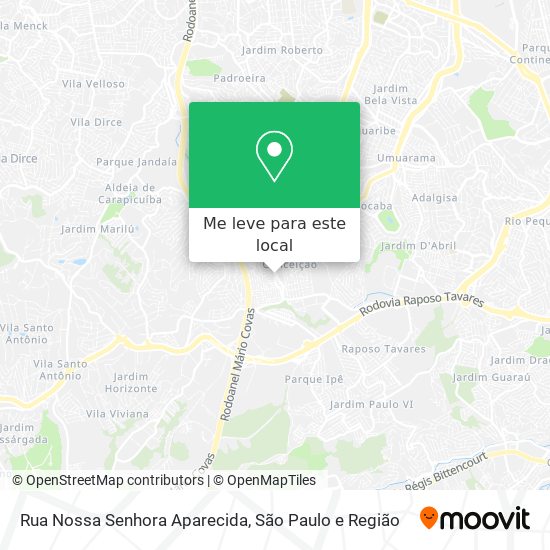 Rua Nossa Senhora Aparecida mapa