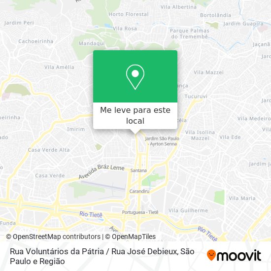 Rua Voluntários da Pátria / Rua José Debieux mapa