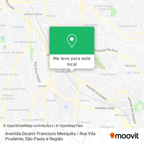 Avenida Doutor Francisco Mesquita / Rua Vila Prudente mapa