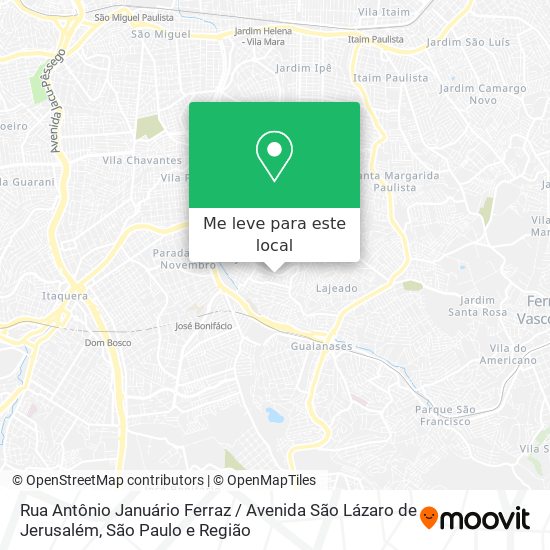 Rua Antônio Januário Ferraz / Avenida São Lázaro de Jerusalém mapa