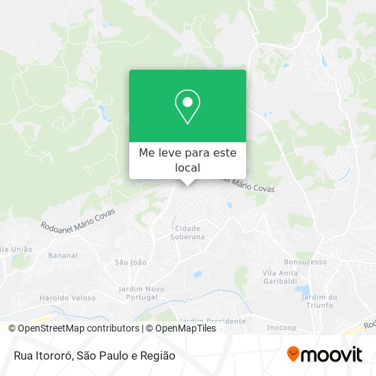 Rua Itororó mapa