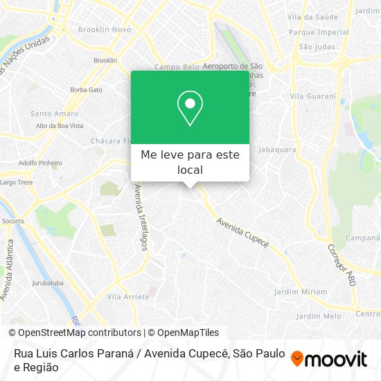Rua Luis Carlos Paraná / Avenida Cupecê mapa