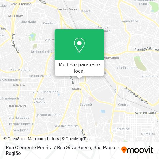 Rua Clemente Pereira / Rua Silva Bueno mapa
