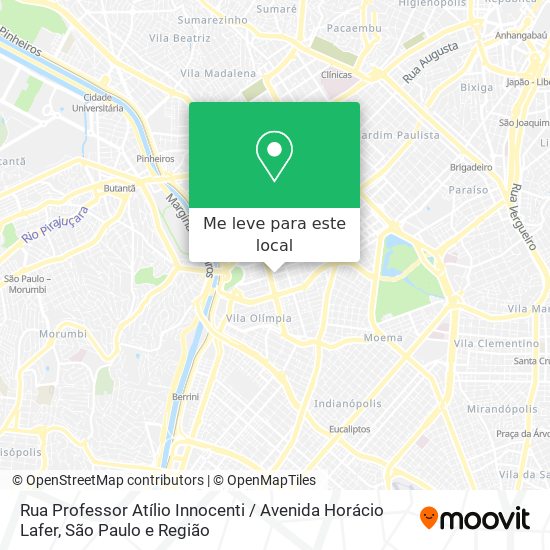 Rua Professor Atílio Innocenti / Avenida Horácio Lafer mapa