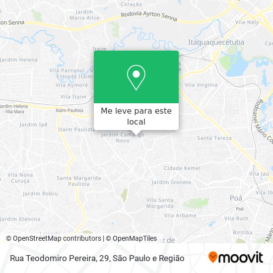 Rua Teodomiro Pereira, 29 mapa