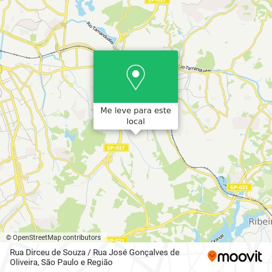 Rua Dirceu de Souza / Rua José Gonçalves de Oliveira mapa