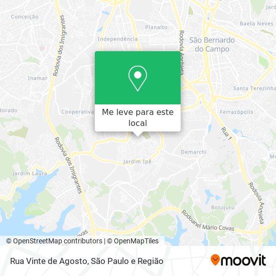 Rua Vinte de Agosto mapa