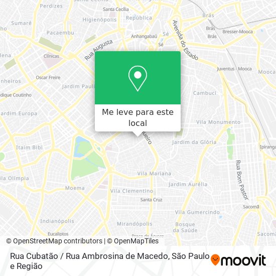 Rua Cubatão / Rua Ambrosina de Macedo mapa