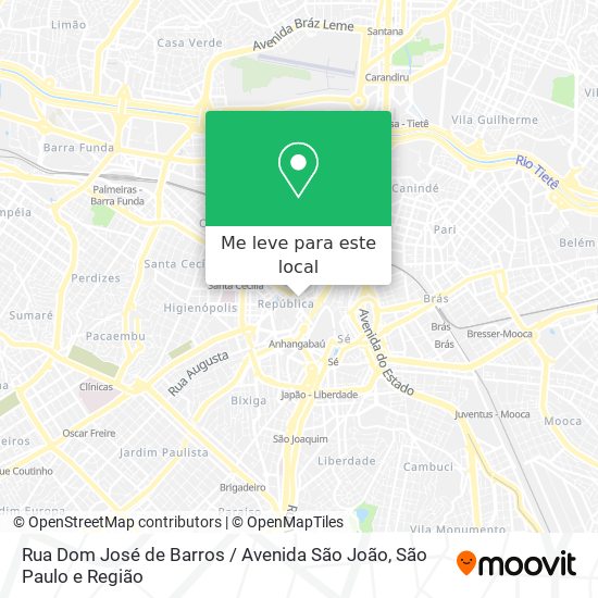 Rua Dom José de Barros / Avenida São João mapa