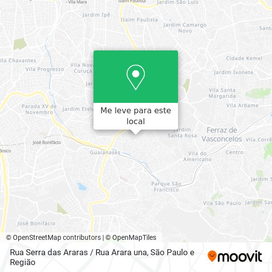 Rua Serra das Araras / Rua Arara una mapa