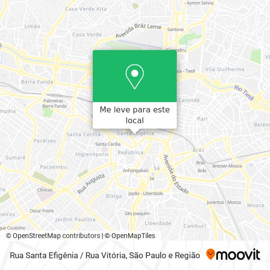 Rua Santa Efigênia / Rua Vitória mapa