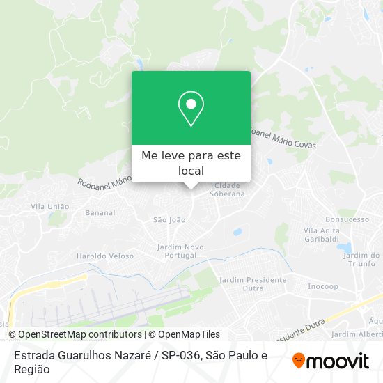 Estrada Guarulhos Nazaré / SP-036 mapa