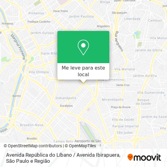 Avenida República do Líbano / Avenida Ibirapuera mapa