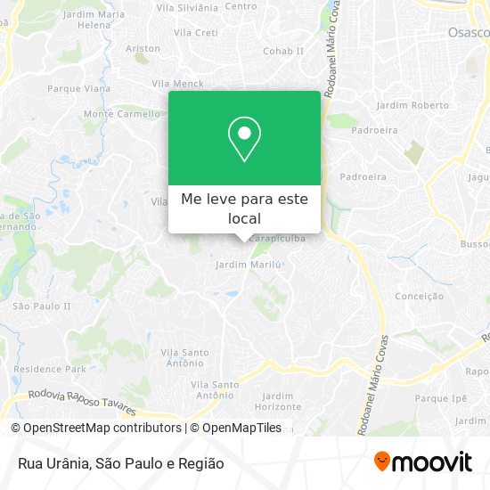 Rua Urânia mapa