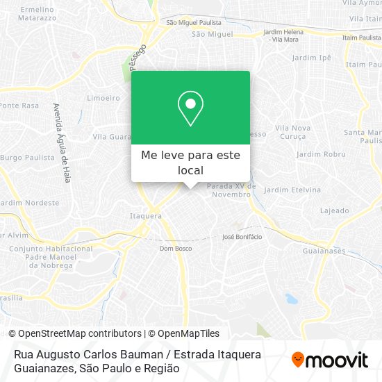 Rua Augusto Carlos Bauman / Estrada Itaquera Guaianazes mapa