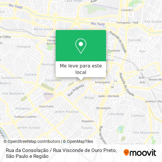 Rua da Consolação / Rua Visconde de Ouro Preto mapa