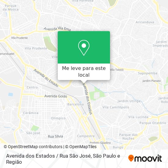 Avenida dos Estados / Rua São José mapa