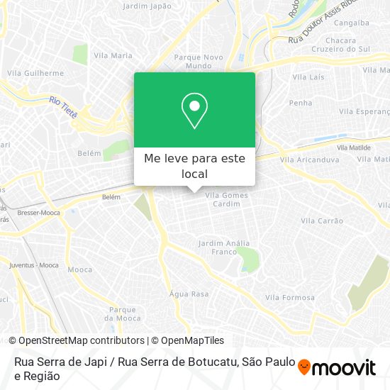 Rua Serra de Japi / Rua Serra de Botucatu mapa